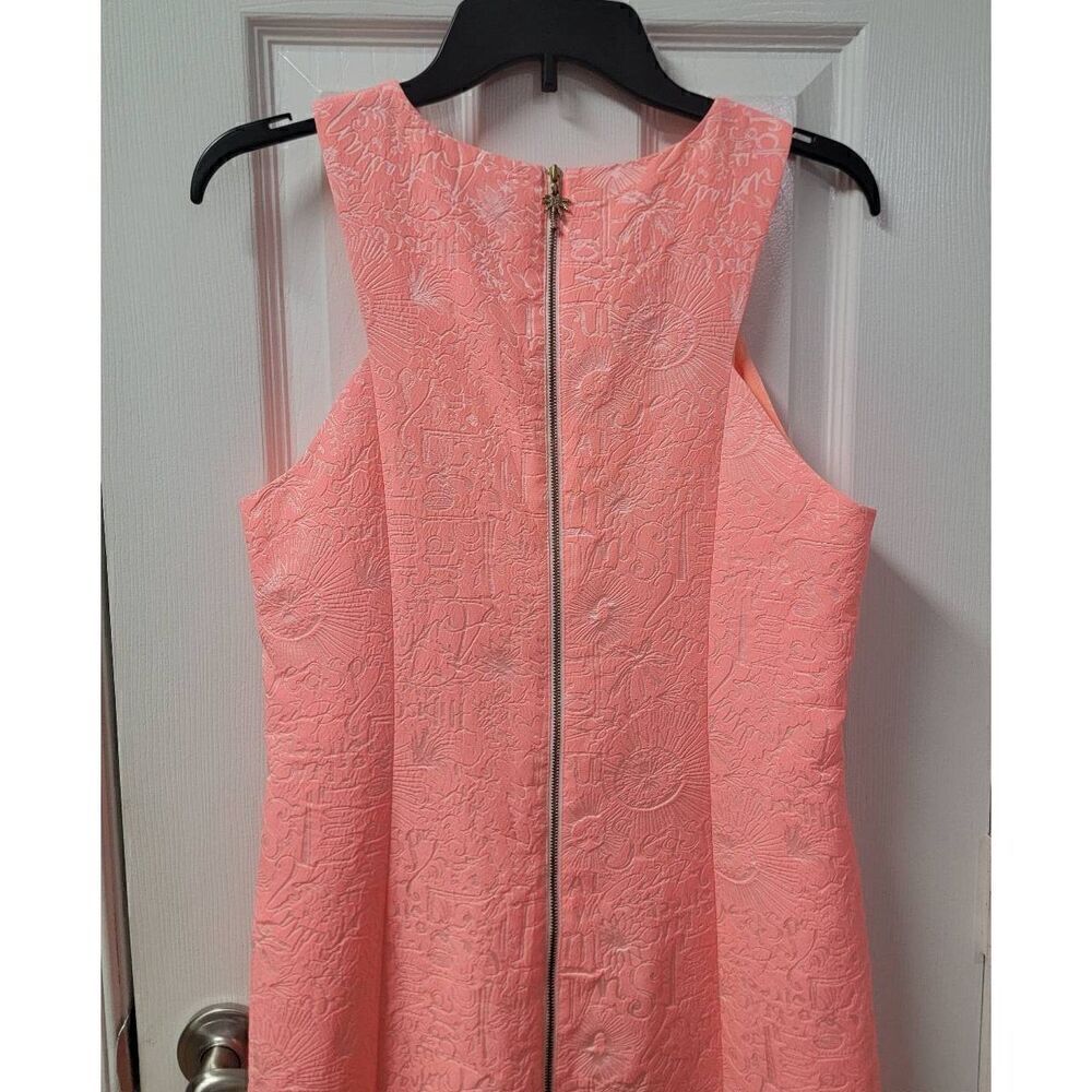 Lilly Pulitzer Peachy Pink Word On The  Street Jacqua Dress S:10 - Picture 5 of 12